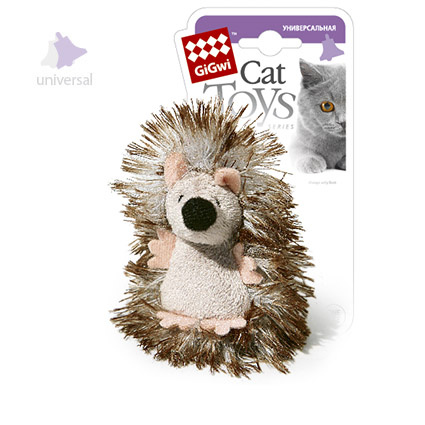 Игрушка для кошек Ежик с погремушкой, ткань 7 см