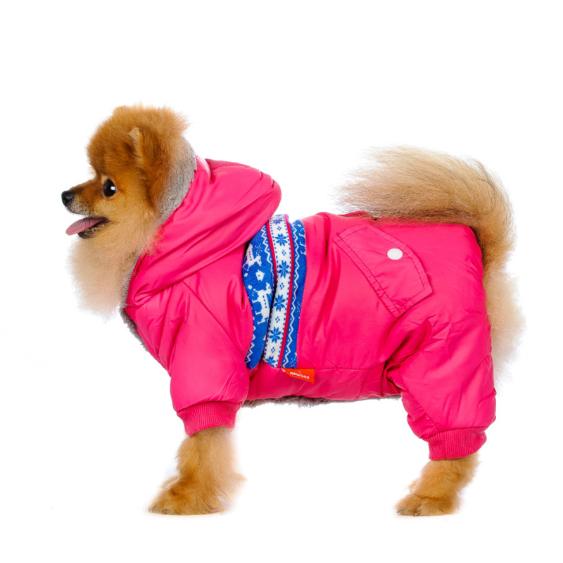 Комбинезон для собак розовый с орнаментом девочка
