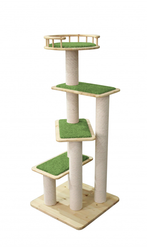 Комплекс для кошек с когтеточкой Винтуся (зеленый)