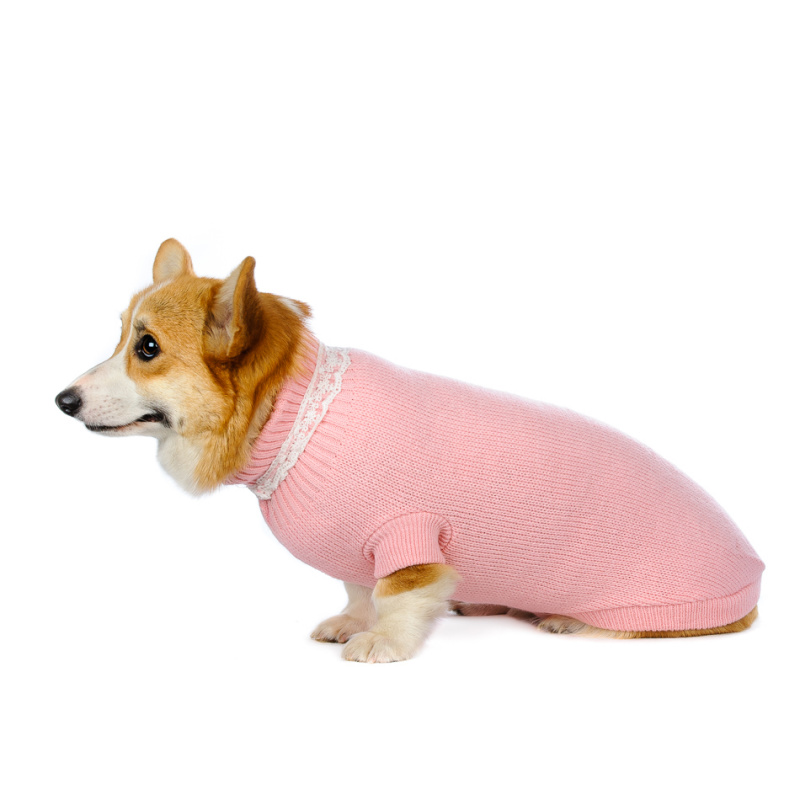 Свитер для собак розовый с кружевом 2
