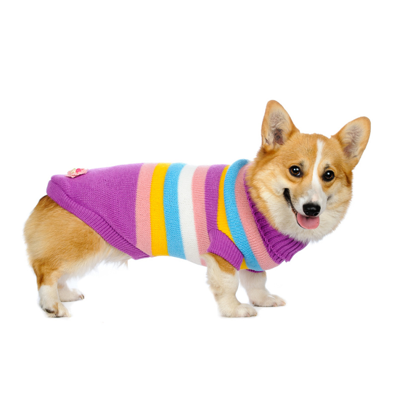 Свитер для собак фиолетовый в полоску