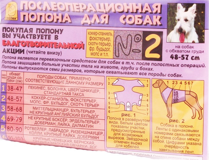 Попона для собак послеоперационная №2