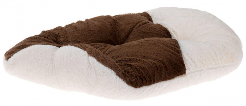 Подушка для животных RELAX 55/4 SOFT, плюшевая, бело-коричневая 55х36х2 см 1