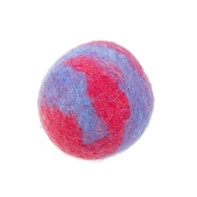 Игрушка для кошек Мяч шерстяной Фьюжн (красно-синий) 4 см
