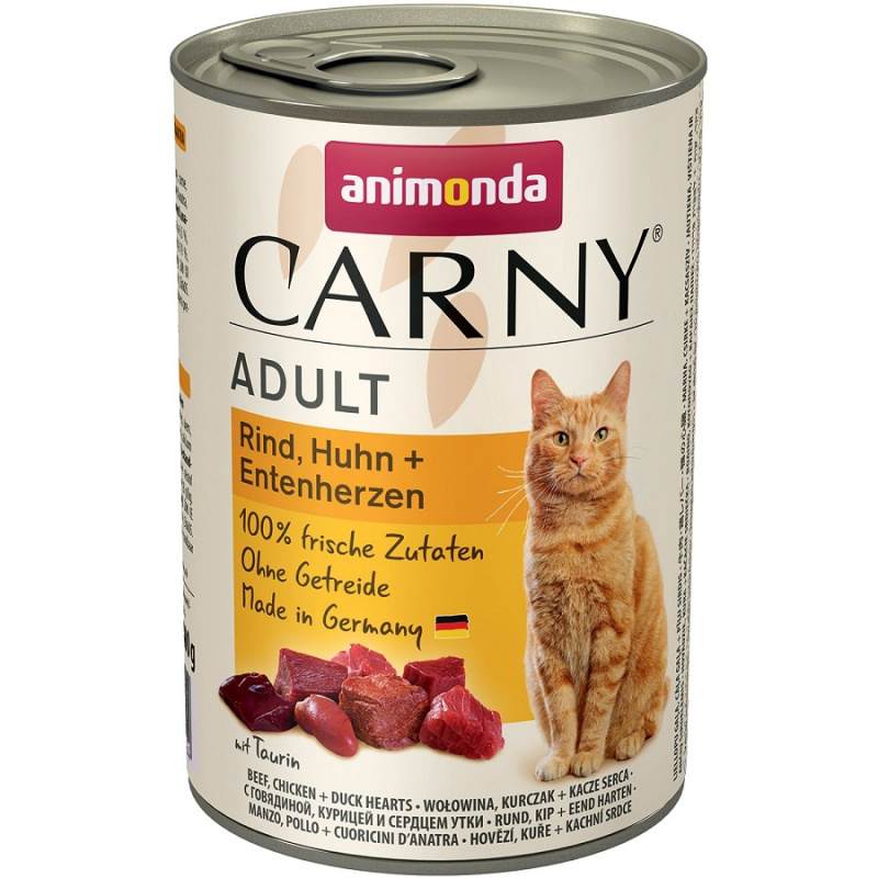 Carny Adult консервы для кошек старше 1 года, с курицей и уткой, 400 г