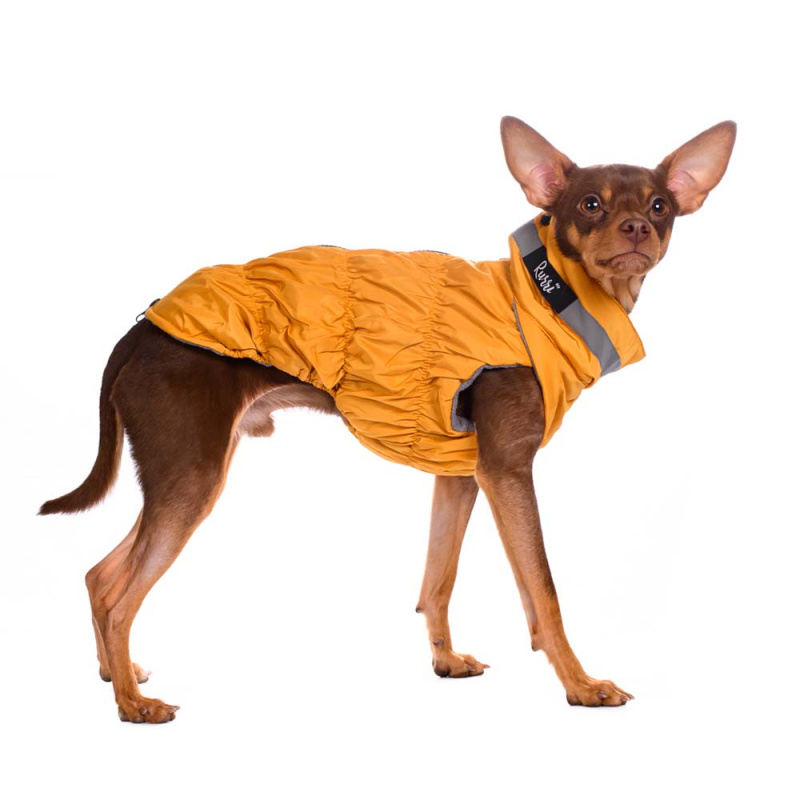Куртка для собак на молнии желтая 8