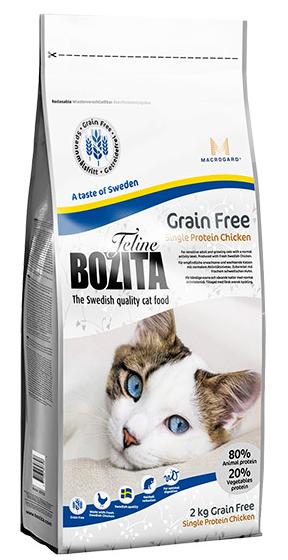 Grain Free Single Protein корм для взрослых и растущих кошек, беззерновой, со шведским куриным мясом, 2 кг