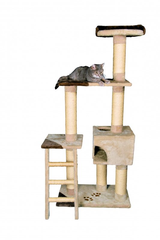 Домик для кошек Montoro, высота 165 см, плюш, бежевый/коричневый