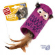Превью Игрушка для кошек Сова, цилиндр- Дразнилка с хвостиком на резинке со звуковым чипом 22 см