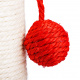 Превью Когтеточка-столбик для кошек Elis на подставке с шариком из сизаля, бежевый/красный, 31х31х50 см 7