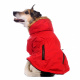 Превью Куртка для собак приталенная с меховым капюшоном красная L 5
