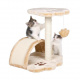 Превью Дом-когтеточка для кошек Витория с площадкой и игрушкой, бежевый, 36х36х50 см