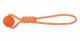 Превью Игрушка для собак Шар на веревке, оранжевый/белый, 6 х 42 см
