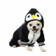 Превью Комбинезон для собак черный пингвин с капюшоном