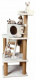 Превью Спально-игровой комплекс для кошек с домиком и когтеточкой Marlena многоярусный, светло-серый, 60х60х151 см 1