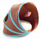 Превью Лежанка-туннель для кошек, коричневая, сборная с игрушкой, 38х43х35 см