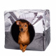 Превью Домик-трансформер Куб для кошек и собак мелких пород, 40x40x40 см, серый 2