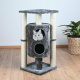 Превью Дом-когтеточка для кошек Vigo с площадкой и двойным домиком, темно-серый, 44х44х94 см