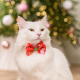 Превью Галстук-бант для собак и кошек Новогодний снеговик, 8х5,5 см, красный