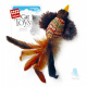 Превью Игрушка для кошек Птичка с перьями, ткань, куриное перо 6 см