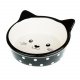 Превью Миска для кошек 13,5 см с ушками в горох черная керамика
