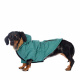 Превью Куртка приталенная с меховым капюшоном для собак M зеленый (унисекс) 1