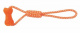Превью Игрушка для собак Гантель на веревке, оранжевый/белый, 10 см /42 см