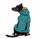 Превью Куртка приталенная с меховым капюшоном для собак S зеленый (унисекс) 8