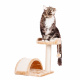 Превью Дом-когтеточка для кошек AGOSTINO с лежанкой и игрушкой, бежевый, 35x35x43 см