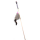 Превью Игрушка для кошки Дразнилка Мышь серая с хвостом из натуральной норки 60 см