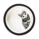 Превью Миска для кошек 0.3л 12см белый/черный керамика 1