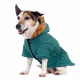 Превью Куртка приталенная с меховым капюшоном для собак L зеленый (унисекс) 4