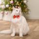 Превью Галстук-бант для собак и кошек Новогодний снеговик, 8х5,5 см, красный 2