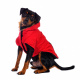 Превью Куртка для собак приталенная с меховым капюшоном красная L 7
