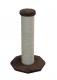 Превью Когтеточка-столбик для кошек «Столбик мощный» на подставке, коричневый, 42х42х82 см