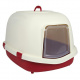 Превью Туалет-домик для кошек Primo, 56 × 47 × 71 см, бордовый/кремовый