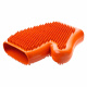 Превью Резиновая перчатка для вычесывания шерсти для кошек и собак оранжевая