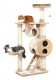 Превью Спально-игровой комплекс для кошек с домиком и когтеточкой Mijas трехэтажный с лестницей и игрушкой, бежевый, 46х76х176 см