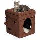 Превью Домик-лежанка складной Currious Cat Cube для кошек и собак всех размеров, 38,4х38,4х42 см, коричневый 1