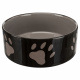 Превью Миска для собак с рисунком Лапка, 0,3 л/ф 12 см, керамика, коричневый/бежевый 1