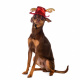 Превью Шляпка для собак красная с оленьями рожками 6х16см