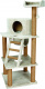 Превью Спально-игровой комплекс для кошек с домиком и когтеточкой Marlena многоярусный, светло-серый, 60х60х151 см