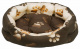 Превью Лежак Oasis для кошек и собак мелких и средних пород, 61х61х20 см, коричневый
