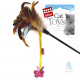 Превью Игрушка для кошек Дразнилка на стеке с бабочкой на веревке 51 см