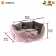 Превью Софа велюровая двусторонняя для кошек и собак Queen 45, 44х40х16 см, розово-серая 1