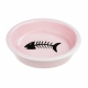 Превью Миска для кошек с рыбкой 14см розовая керамика