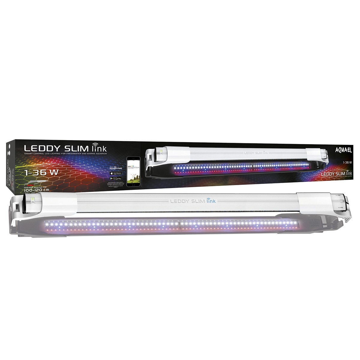 Aquael Светильник для аквариума LEDDY SLIM LINK белый 1-36Вт (100-120см/1000-30000K/1-3800лм)
