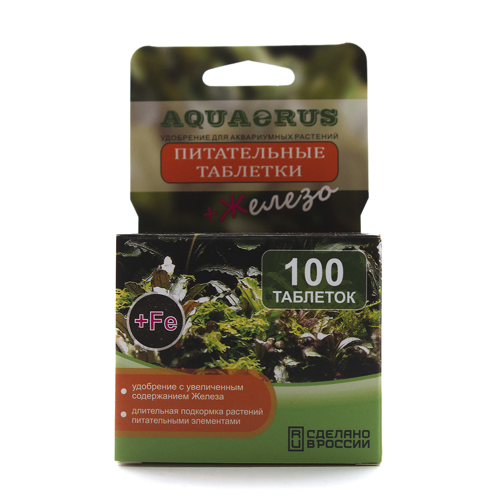 AQUAERUS Питательные таблетки для аквариумных растений Железо+, 100 шт.