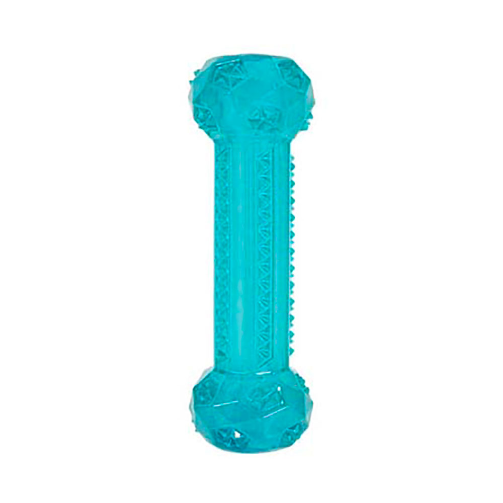 Zolux Игрушка из термопластичной резины Хрустящая палочка с пищалкой, 15 см, бирюзовая