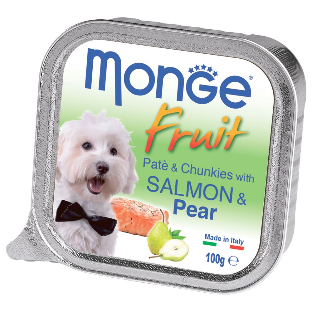 Monge Dog Fruit консервы для собак с лососем и грушей, 100г